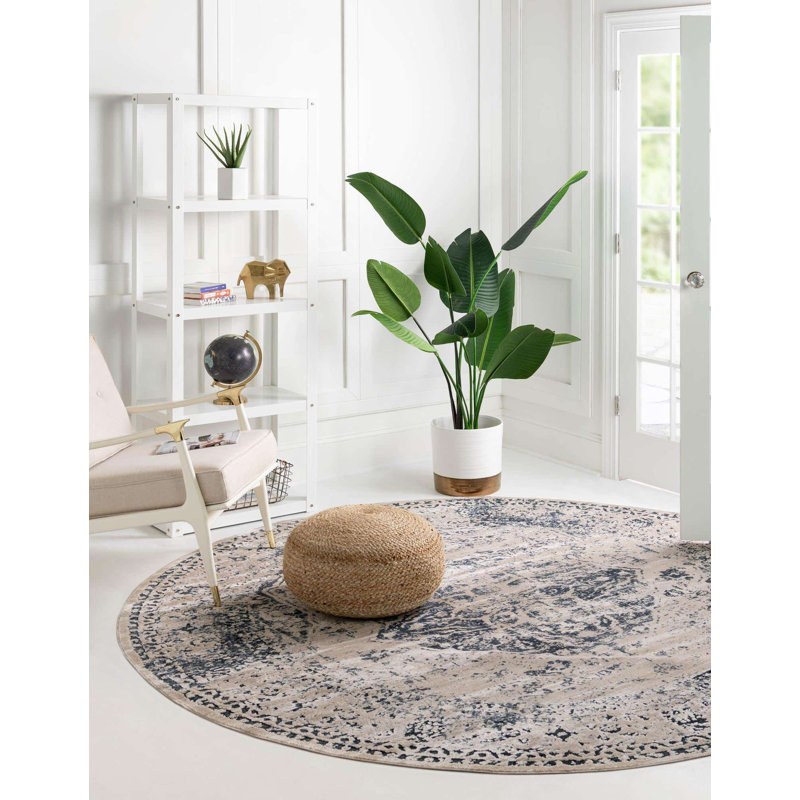 Three Posts™ Lapointe Dark Blue/Beige/Cream Rug & Reviews Wayfair